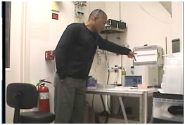 Maurice Stevens of SNF showing a nanotube synthesis system